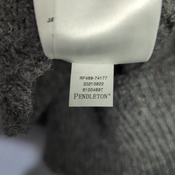 Pendleton Sweater Men's L Gray Shetland Collection Cardigan Washable Wool - Picture 10 of 12